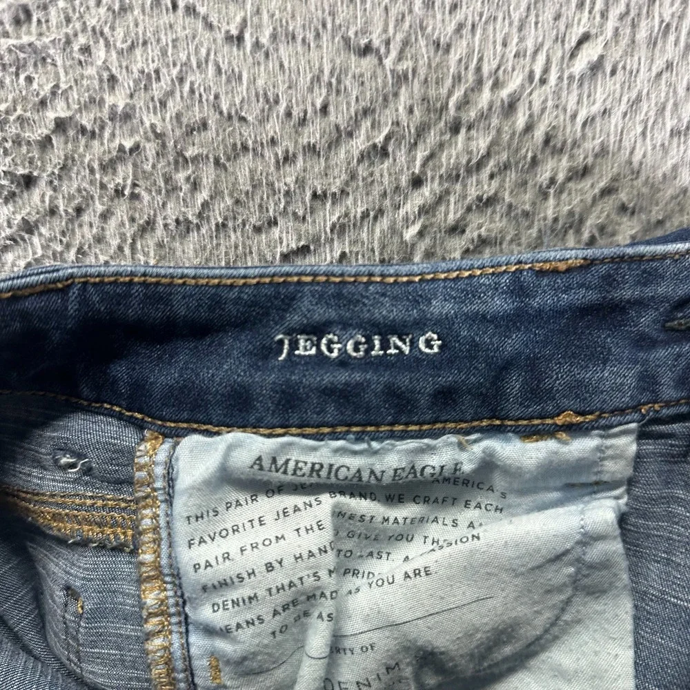 American Eagle Outfitters X4 Jeans Womens 00 Blue Denim‎ Jegging Faded Stretch